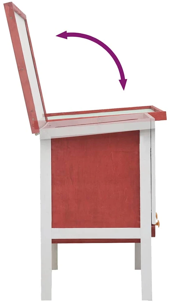 Lauko narvas triušiams, raudonos spalvos, mediena, 1 aukštas