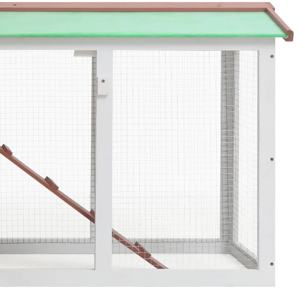 Lauko narvas triušiams, rudas ir baltas, 145x45x84 cm, mediena