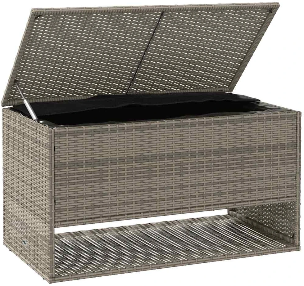Lauko pagalvėlių dėžė, pilka, 100x55x55,5 cm, poliratanas