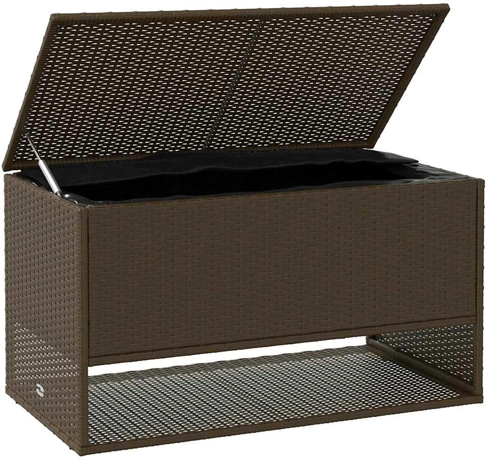 Lauko pagalvėlių dėžė, ruda, 100x55x55,5 cm, poliratanas