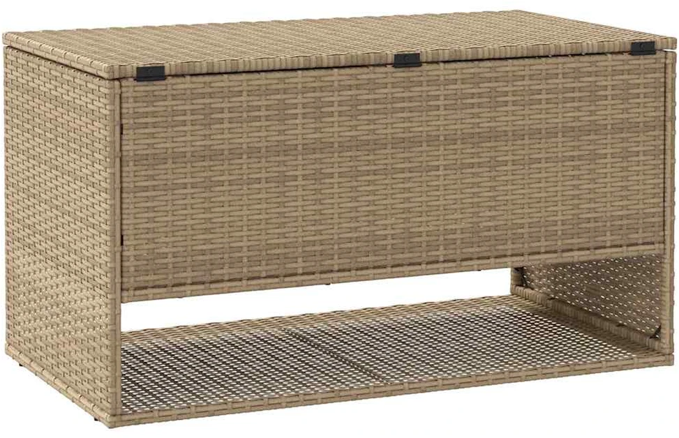 Lauko pagalvėlių dėžė, smėlio spalvos, 100x55x55,5 cm, poliratanas