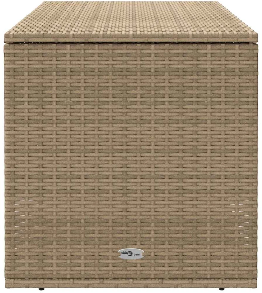 Lauko pagalvėlių dėžė, smėlio spalvos, 100x55x55,5 cm, poliratanas