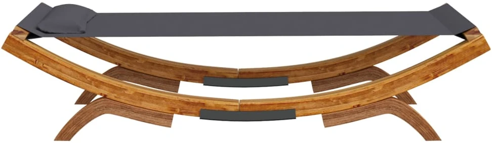 Lauko poilsio gultas, antracito, 100x188,5x44cm, mediena