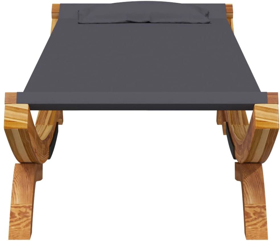 Lauko poilsio gultas, antracito, 100x188,5x44cm, mediena