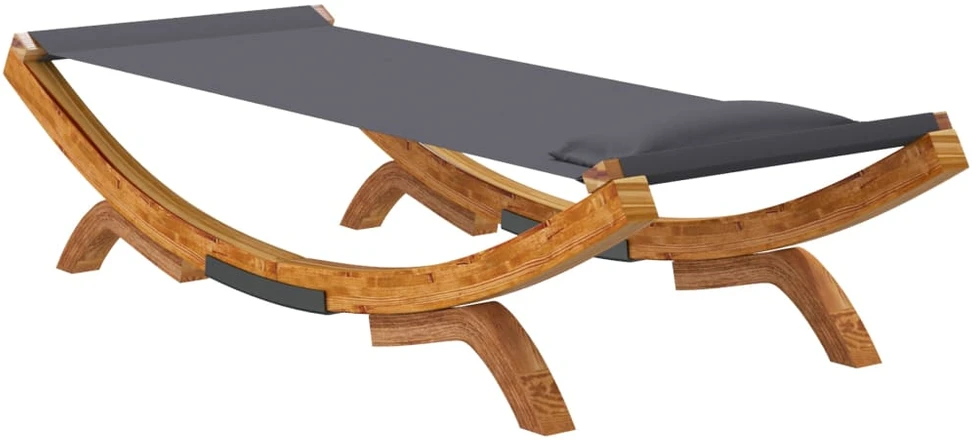 Lauko poilsio gultas, antracito, 100x188,5x44cm, mediena