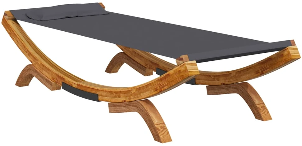 Lauko poilsio gultas, antracito, 100x188,5x44cm, mediena