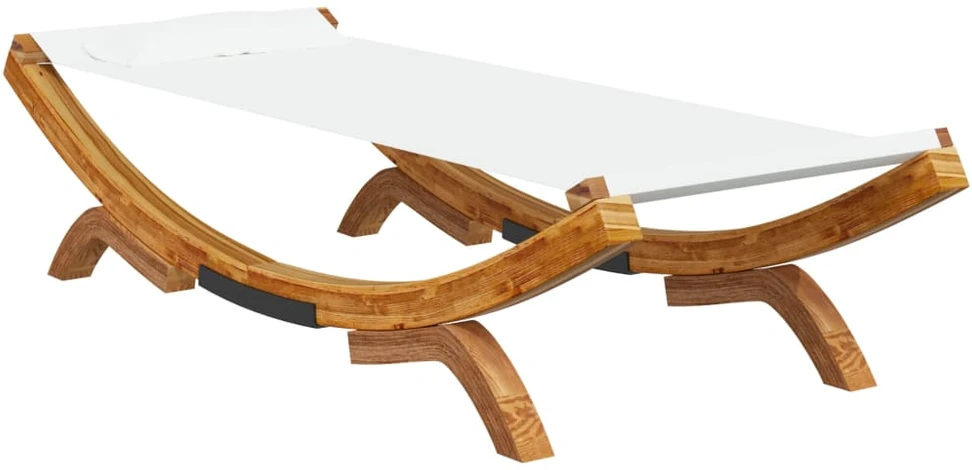 Lauko poilsio gultas, kreminis, 100x188,5x44cm, mediena