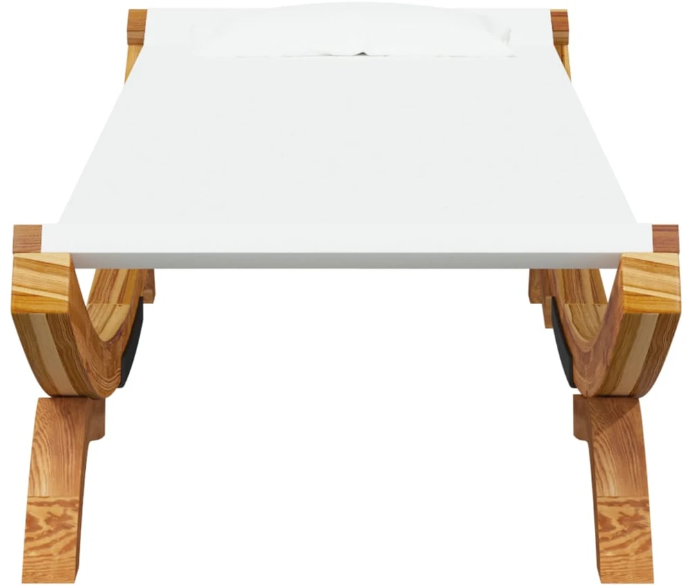 Lauko poilsio gultas, kreminis, 100x188,5x44cm, mediena