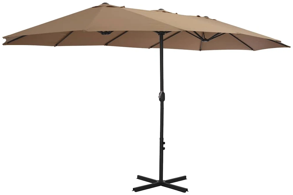Lauko skėtis nuo saulės su aliuminio stulpu, taupe, 460x270cm