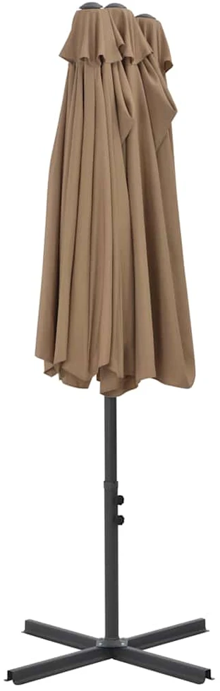 Lauko skėtis nuo saulės su aliuminio stulpu, taupe, 460x270cm