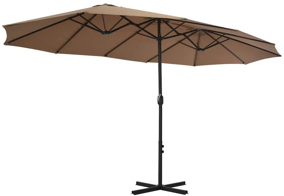 Lauko skėtis nuo saulės su aliuminio stulpu, taupe, 460x270cm
