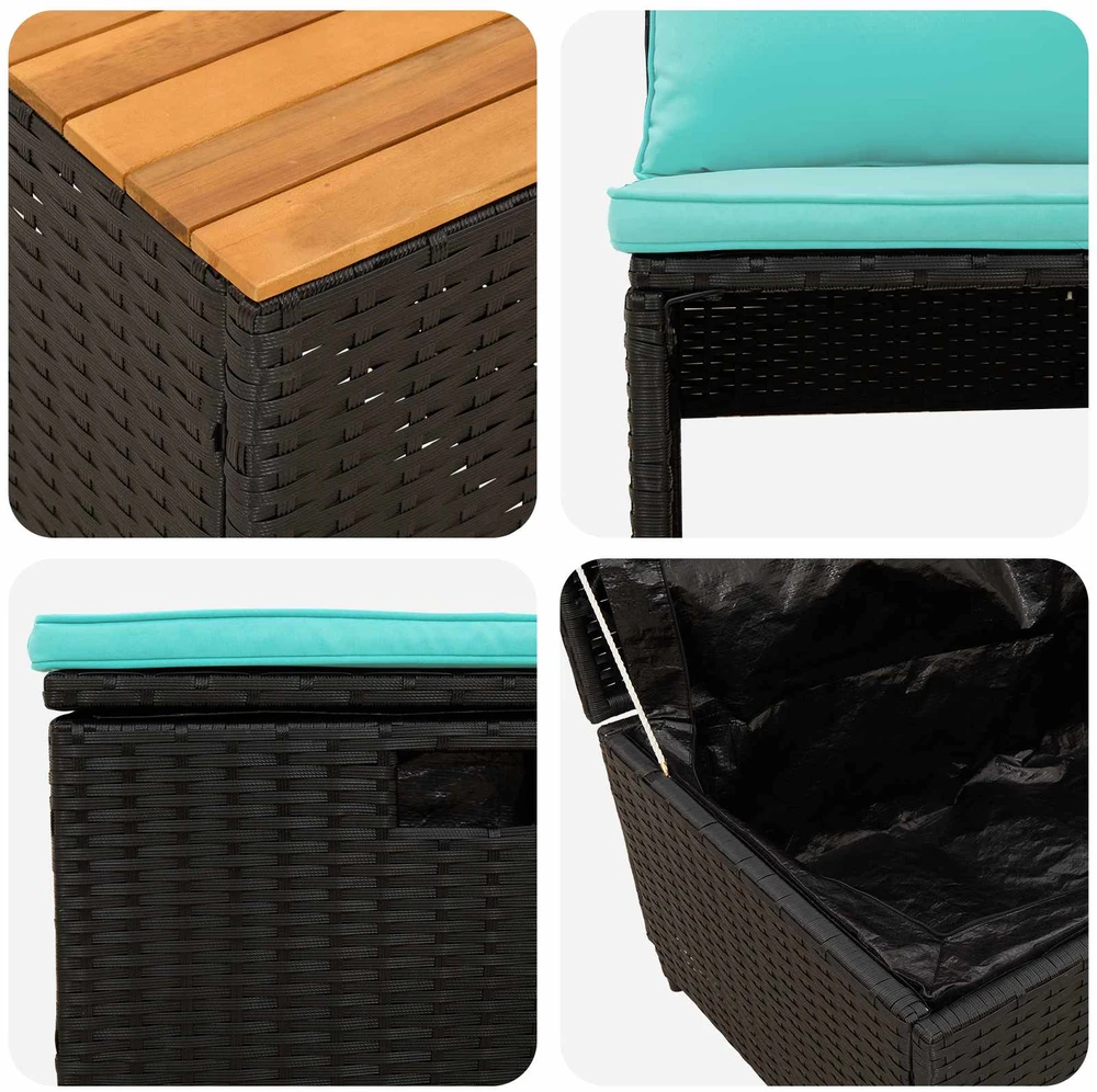 Lauko baldų komplektas Lauko sofos komplektas 4 -Seater 4 vnt. 55 x 30 x 39 cm