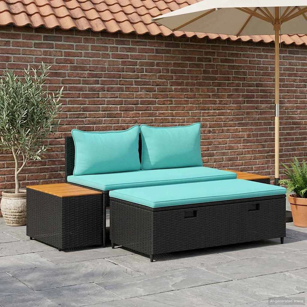Lauko baldų komplektas Lauko sofos komplektas 4 -Seater 4 vnt. 55 x 30 x 39 cm