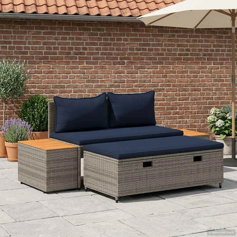 Lauko baldų komplektas Lauko sofos komplektas 4 -Seater 4 vnt. 55 x 30 x 39 cm