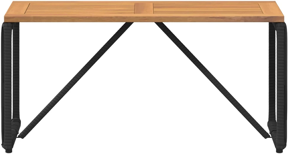 Lauko stalas Juoda ir Ruda 80 x 40 x 40 cm poliratanas
