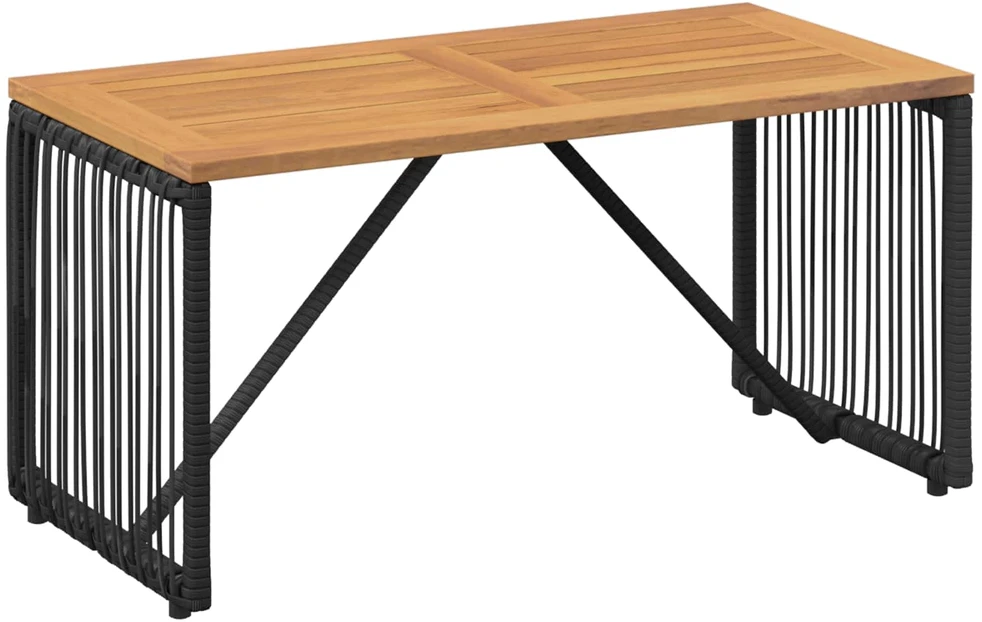 Lauko stalas Juoda ir Ruda 80 x 40 x 40 cm poliratanas