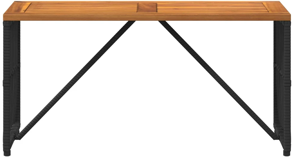 Lauko stalas Juodas 80 x 40 x 40 cm Plienas ir poli ratanas