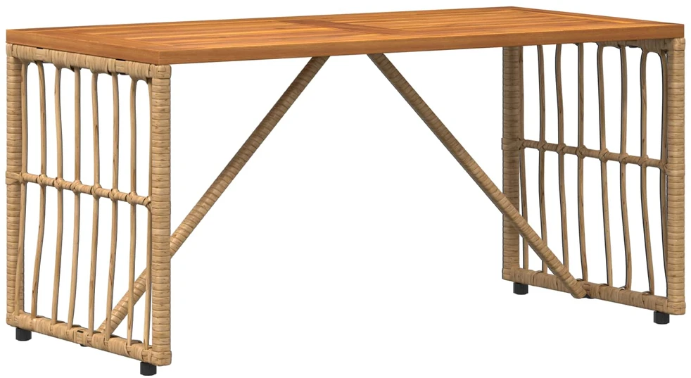 Lauko stalas Natūrali 80 x 40 x 40 cm Plienas ir poli ratanas