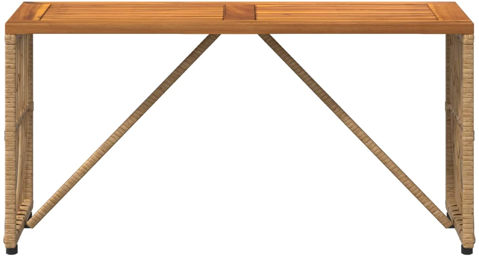 Lauko stalas Natūrali 80 x 40 x 40 cm Plienas ir poli ratanas