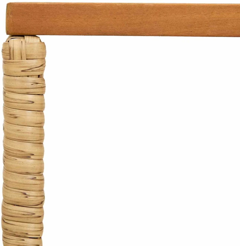 Lauko stalas Natūrali 80 x 40 x 40 cm Plienas ir poli ratanas