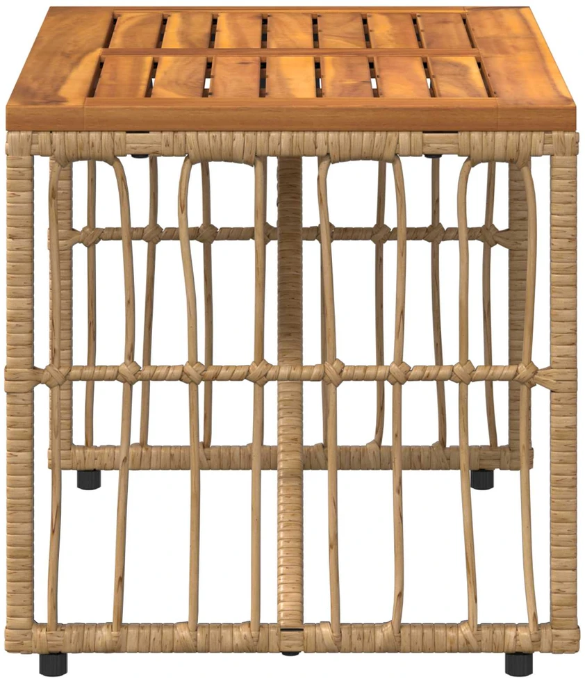 Lauko stalas Natūrali 80 x 40 x 40 cm Plienas ir poli ratanas