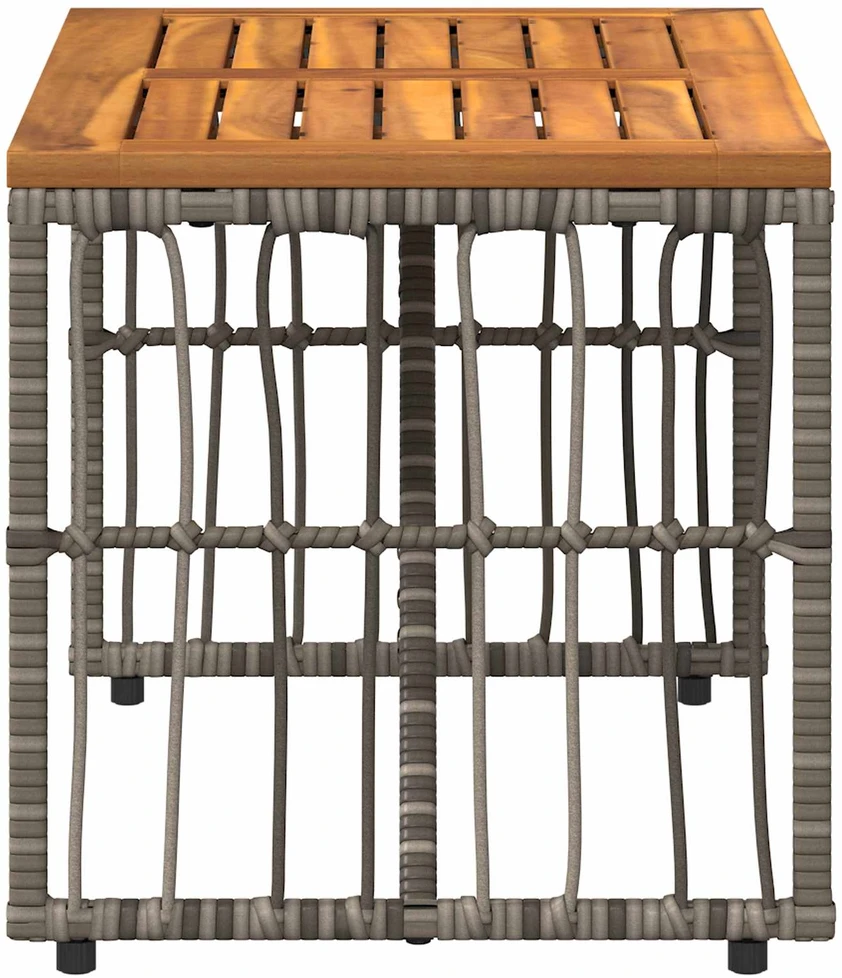 Lauko stalas Pilka 80 x 40 x 40 cm Plienas ir poli ratanas