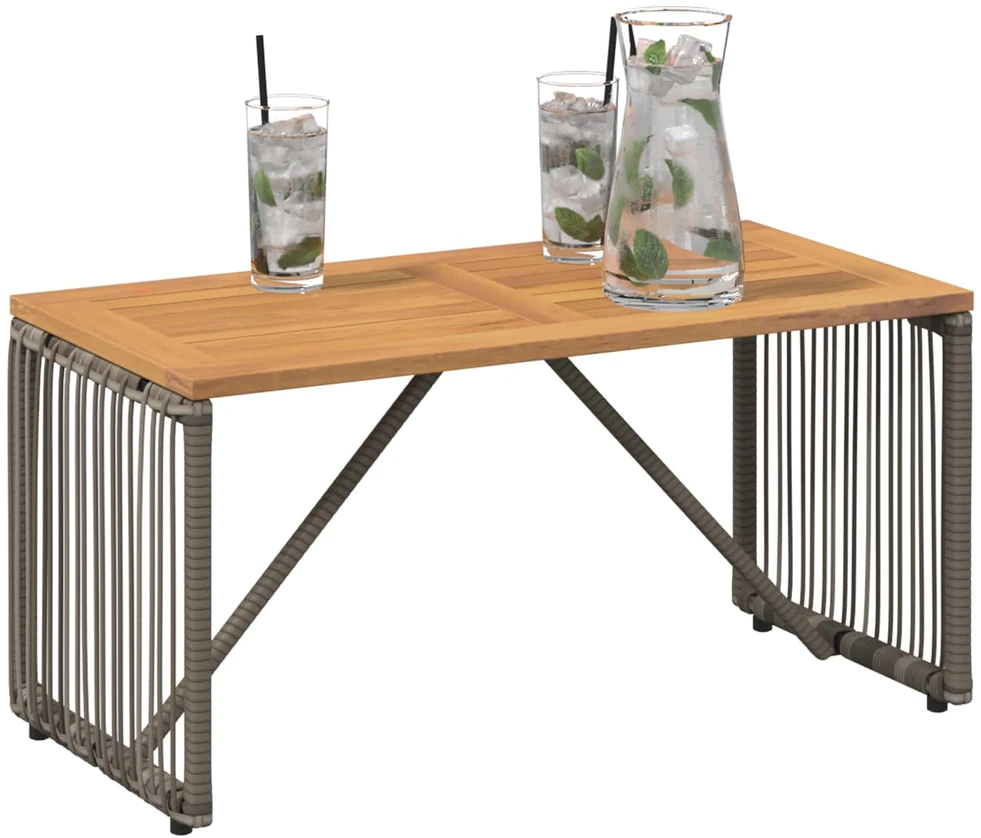 Lauko stalas Pilka ir ruda 80 x 40 x 40 cm poliratanas