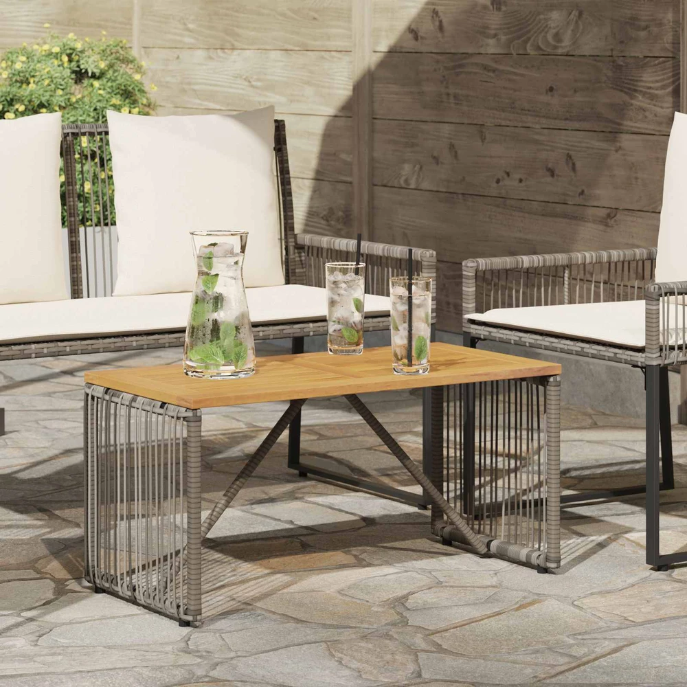 Lauko stalas Pilka ir ruda 80 x 40 x 40 cm poliratanas