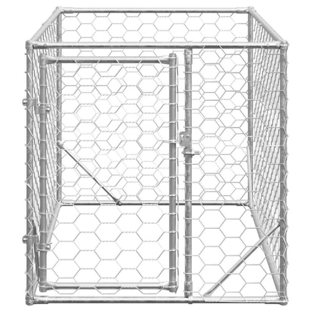 Lauko šunų voljeras su durelėmis, 2x1x1 m, cinkuotas plienas