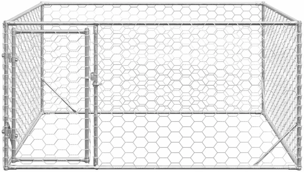Lauko šunų voljeras su durelėmis, 2x2x1 m, cinkuotas plienas