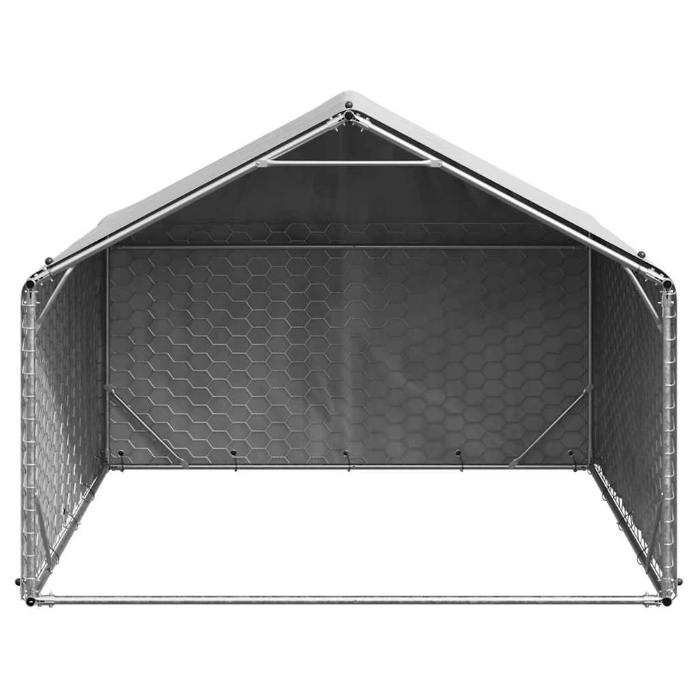 Lauko šunų voljeras su stogeliu, 2x2x1,5 m, cinkuotas plienas