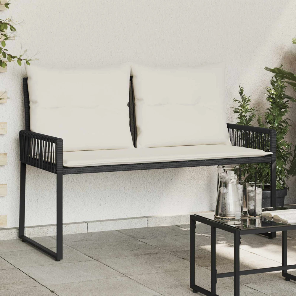 Lauko baldų komplektas Lauko suolas 2 -Seater 4 vnt. 110 x 59 x 82 cm poliratanas
