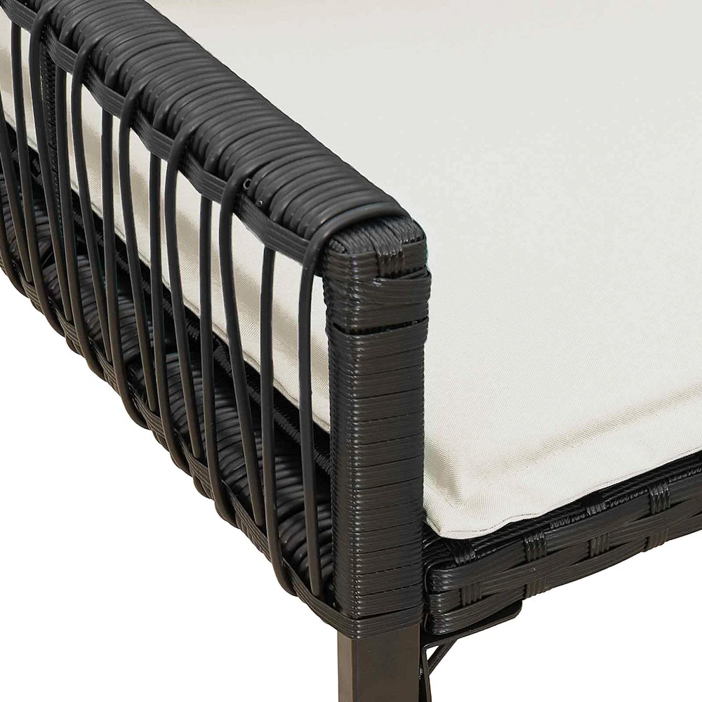 Lauko baldų komplektas Lauko suolas 2 -Seater 4 vnt. 110 x 59 x 82 cm poliratanas