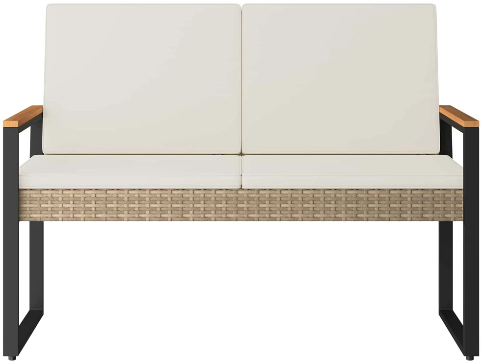 Lauko baldų komplektas Lauko suolas 2 -Seater 107 x 61 x 80 cm poliratanas