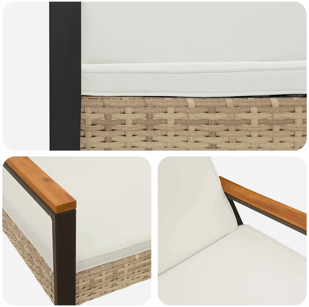 Lauko baldų komplektas Lauko suolas 2 -Seater 107 x 61 x 80 cm poliratanas