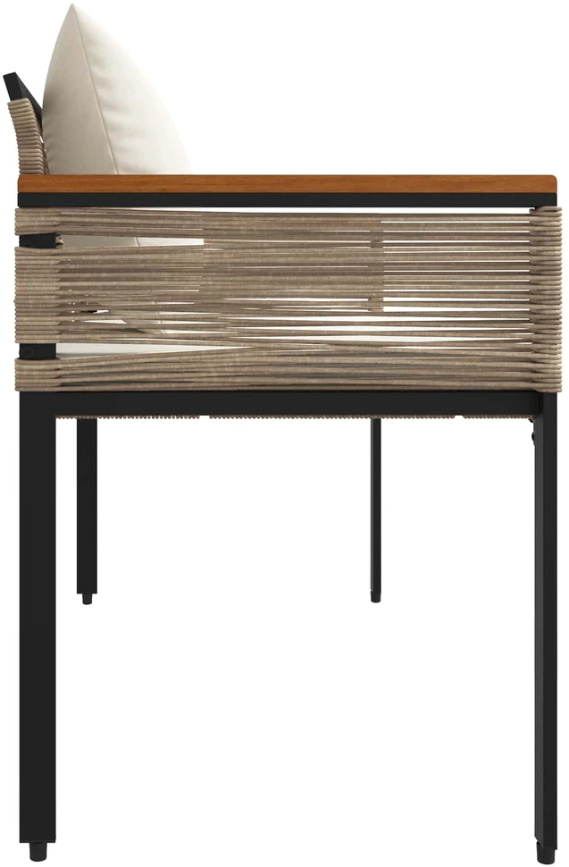 Lauko suolas Bežė ir kreminė balta 117 x 54 x 74.5 cm