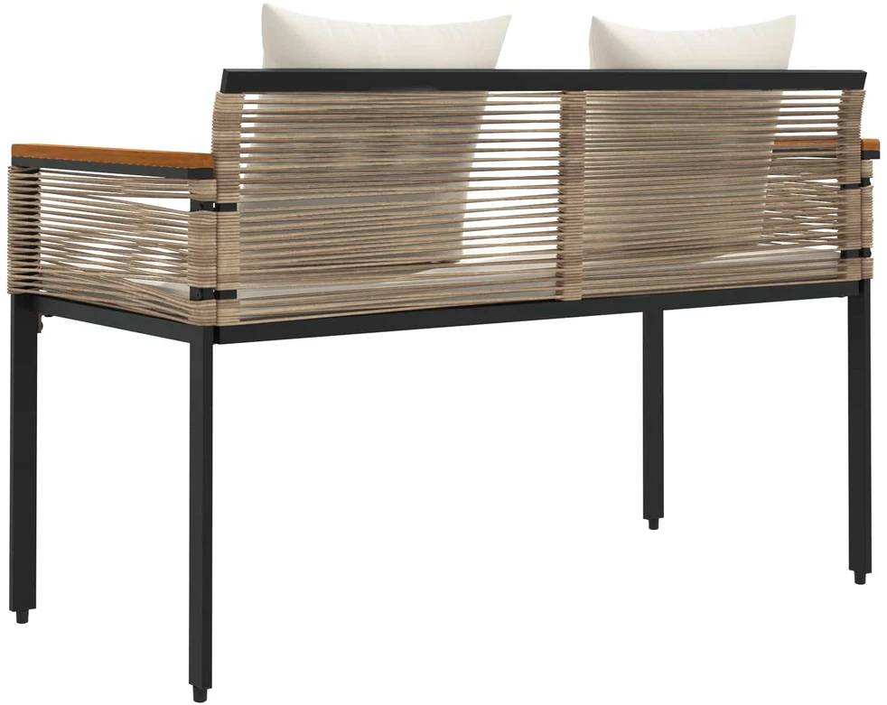 Lauko suolas Bežė ir kreminė balta 117 x 54 x 74.5 cm