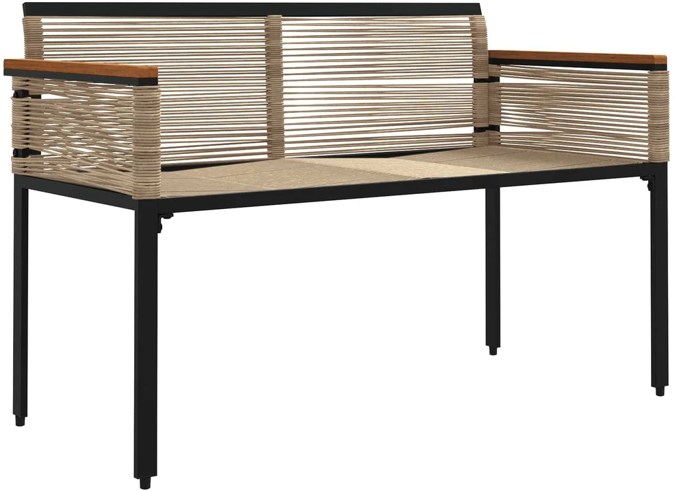 Lauko suolas Bežė ir kreminė balta 117 x 54 x 74.5 cm