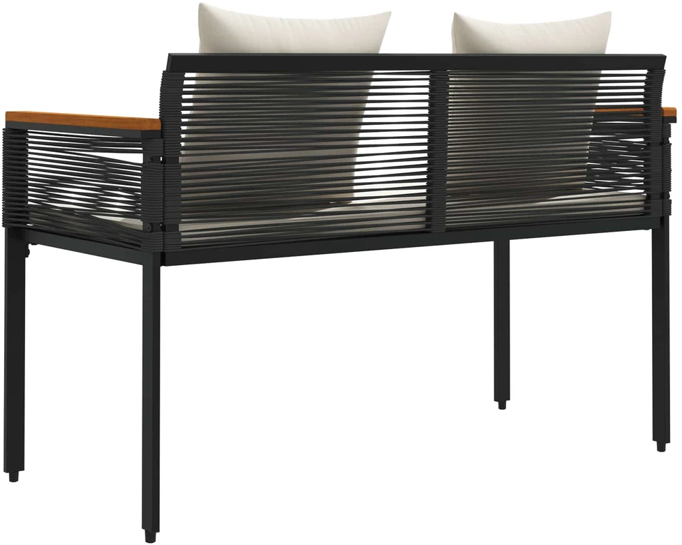 Lauko suolas Juoda ir kreminė balta 117 x 54 x 74.5 cm
