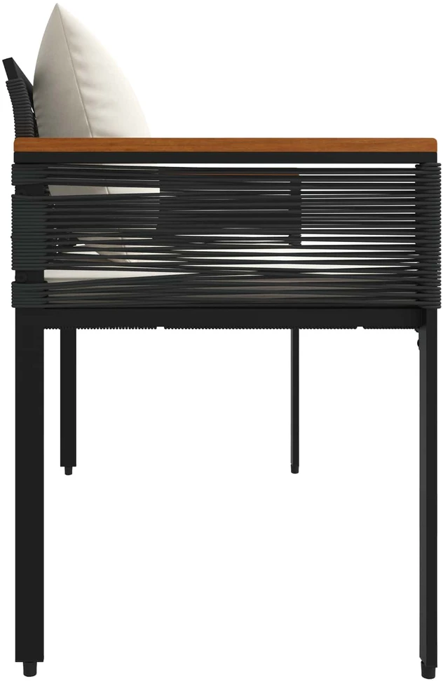 Lauko suolas Juoda ir kreminė balta 117 x 54 x 74.5 cm