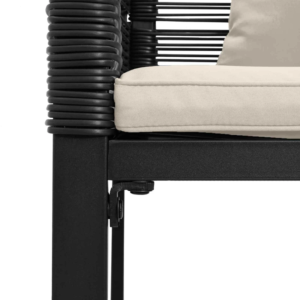 Lauko suolas Juoda ir kreminė balta 117 x 54 x 74.5 cm