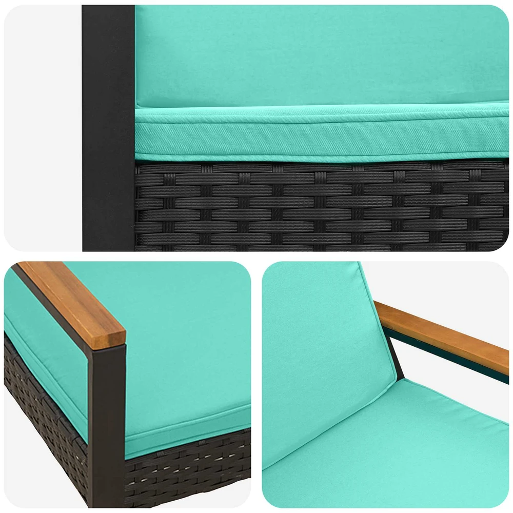 Lauko baldų komplektas Lauko suolas 2 -Seater 107 x 61 x 80 cm poliratanas