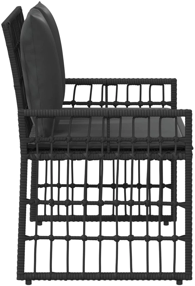 Lauko suolas 2 -Seater 116 x 55 x 82 cm Plienas ir poli ratanas