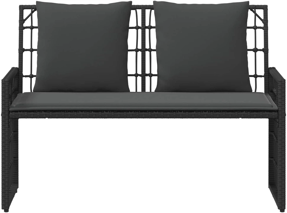 Lauko suolas 2 -Seater 116 x 55 x 82 cm Plienas ir poli ratanas