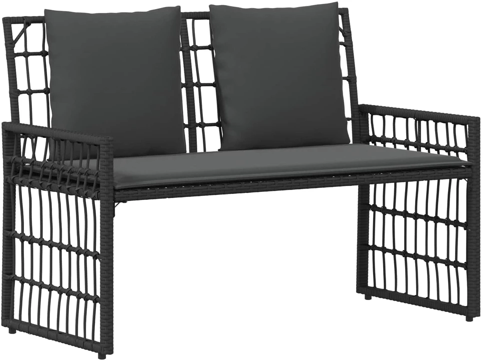 Lauko suolas 2 -Seater 116 x 55 x 82 cm Plienas ir poli ratanas