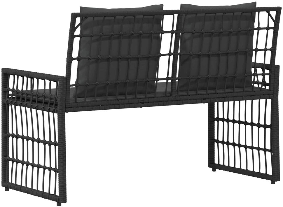 Lauko suolas 2 -Seater 116 x 55 x 82 cm Plienas ir poli ratanas