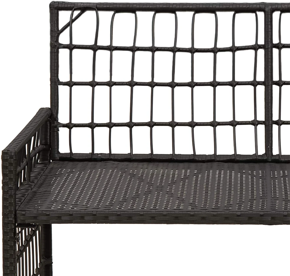 Lauko suolas 2 -Seater 116 x 55 x 82 cm Plienas ir poli ratanas