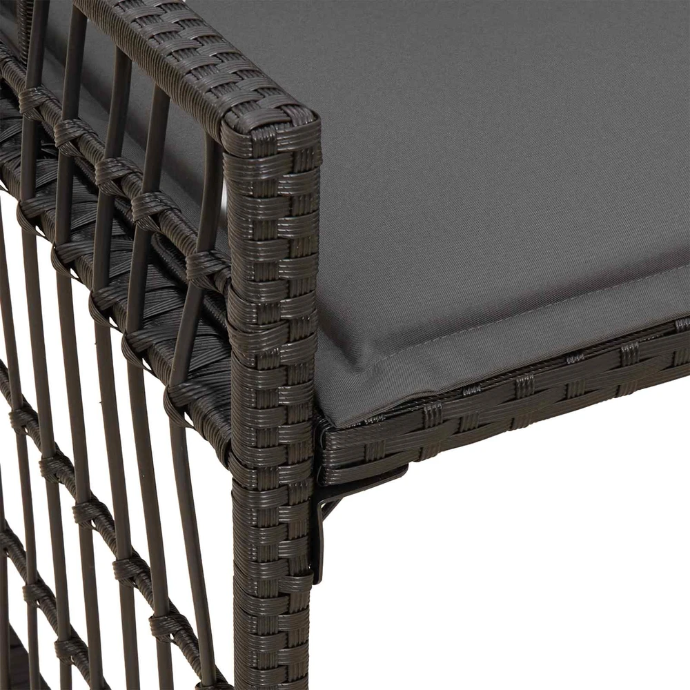 Lauko suolas 2 -Seater 116 x 55 x 82 cm Plienas ir poli ratanas