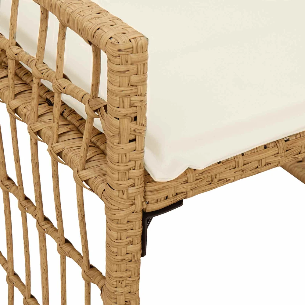 Lauko suolas 2 -Seater 116 x 55 x 82 cm Plienas ir poli ratanas