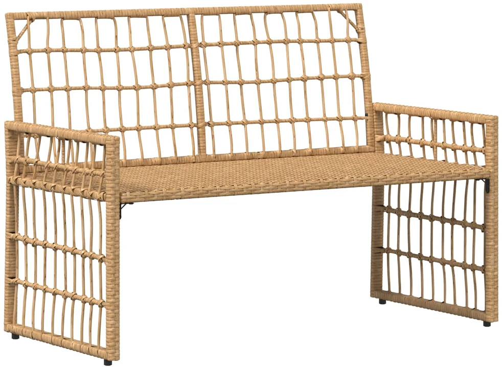 Lauko suolas 2 -Seater 116 x 55 x 82 cm Plienas ir poli ratanas